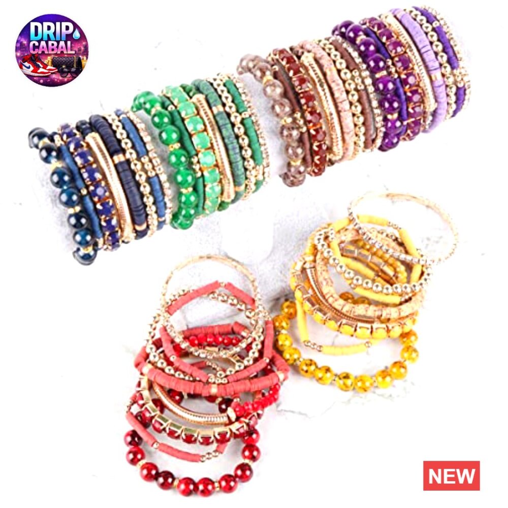 Stretch Beaded Stackable Bracelets Boho Layering … - image 4